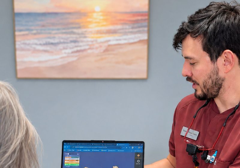 Discussing treatment options with a patient